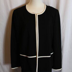 NWT Talbots Black and White Trimmed Jacket Women's Size 16P
